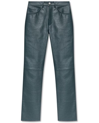 MM6 by Maison Martin Margiela Leather trousers - Verde