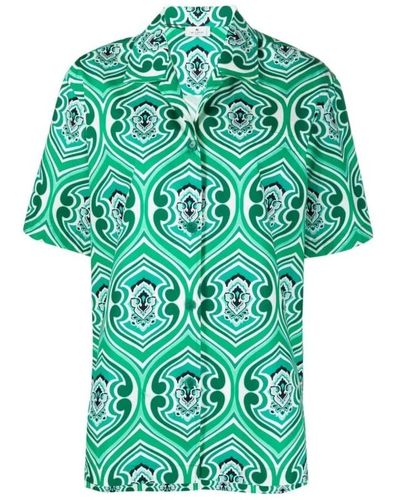 Valentino Camisa estampado geométrico - Verde