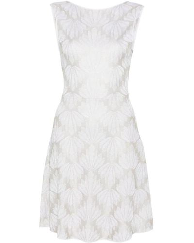 Emporio Armani Vestido blanco a-line en jacquard