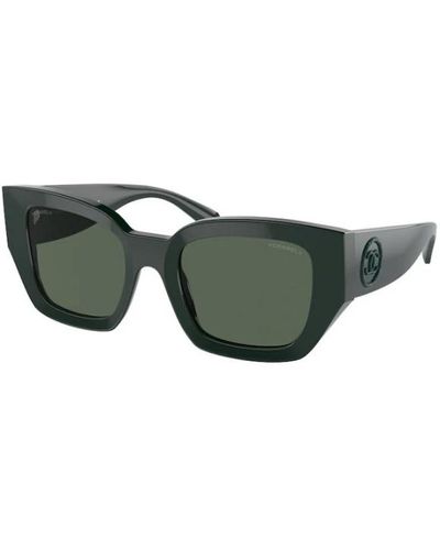 Chanel Grüne sonnenbrille mit dunklen gläsern