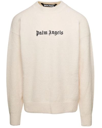 Palm Angels Weiße logo pullover
