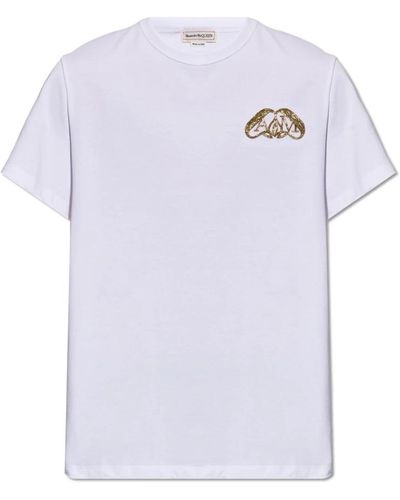 Alexander McQueen T-shirt mit logo - Weiß