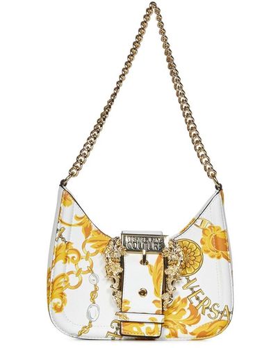 Versace Weiße chain couture tasche mit klappenverschluss - Mettallic