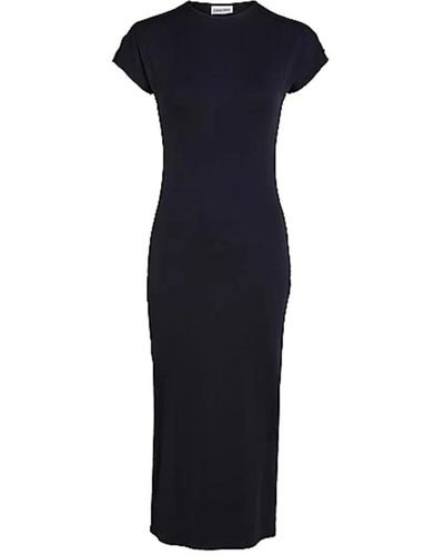Calvin Klein Vestido midi q-nova negro - Azul