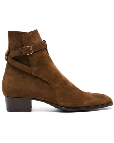 Saint Laurent Cowboy Boots - Brown