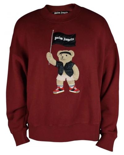 Palm Angels Pirate Bear Logo Sweatshirt - Rot