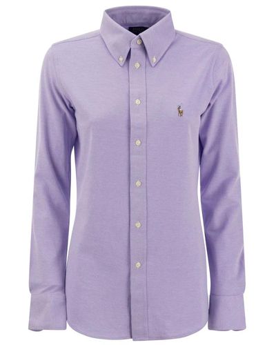 Ralph Lauren Camisa oxford de algodón con cuello puntiagudo - Morado