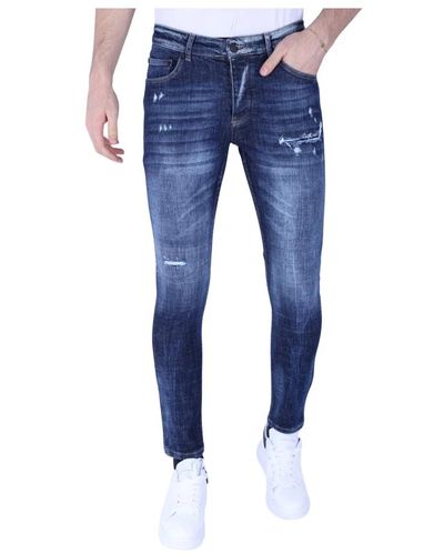 Local Fanatic Zerrissene jeans für männer slim fit -1100 - Blau