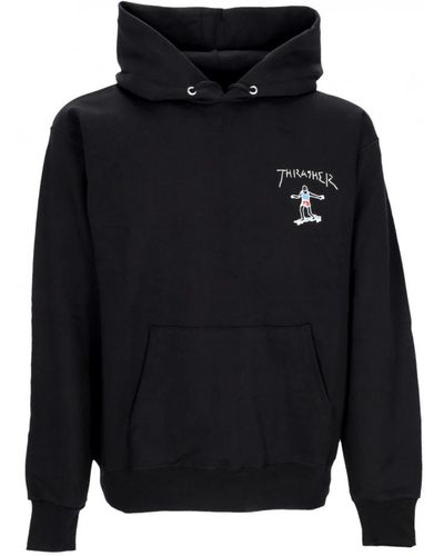 Thrasher Schwarzer mini logo hoodie streetwear - Blau