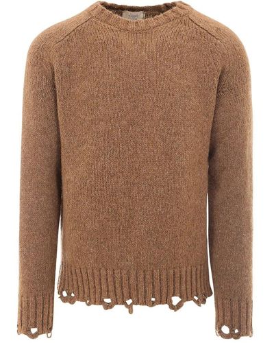 FLANEUR HOMME Round-Neck Knitwear - Brown