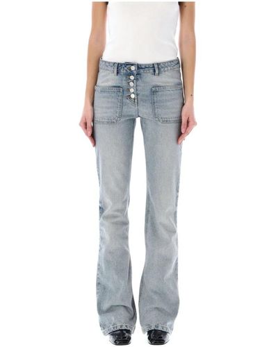 Courreges Hellblaue denim baggy flare jeans - Grau