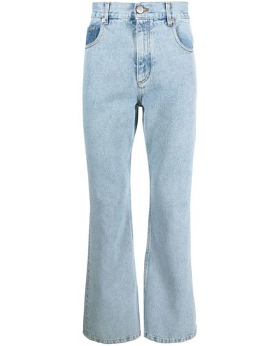 Ernest W. Baker Jeans a zampa in denim blu chiaro organico
