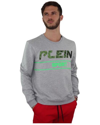Philipp Plein Sweatshirt langarm rundhalsausschnitt baumwolle polyester monochrom - Grau