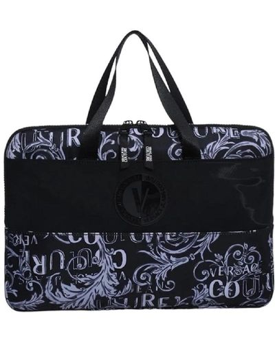 Versace Logo couture nylon handtasche für männer - Schwarz