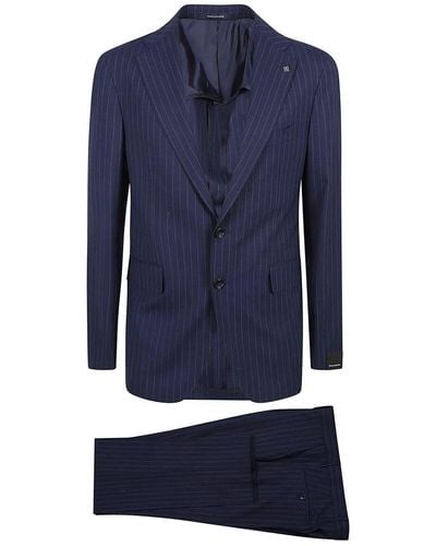 Tagliatore Single Breasted Suits - Blue