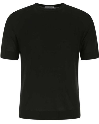 PT Torino Elegante magliette in cotone nera - Nero
