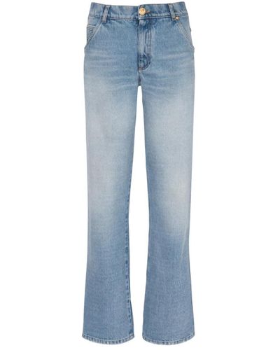 Balmain Weite ausgeblichene denim-jeans - Blau