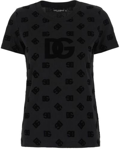 Dolce & Gabbana Lässiges baumwoll-t-shirt für männer - Schwarz