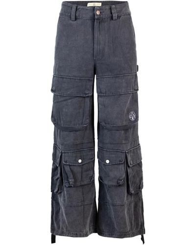 UNTITLED ARTWORKS Trousers > wide trousers - Bleu