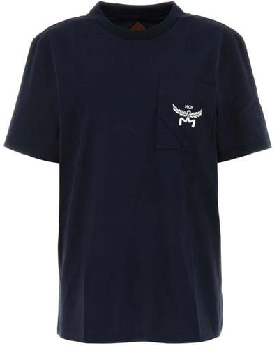 MCM Camiseta de algodón azul medianoche