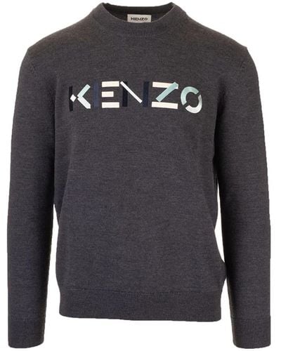 KENZO Round-Neck Knitwear - Grey