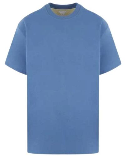 Bottega Veneta T-shirt oversize in cotone blu con scollo rotondo