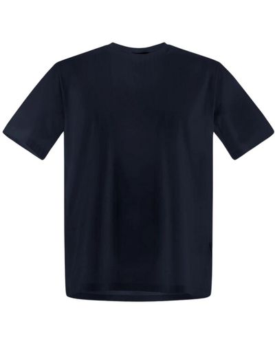Herno Blaues stretch-baumwoll-t-shirt