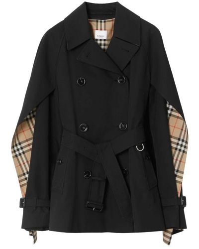 Burberry Double-Breasted Coats - Black