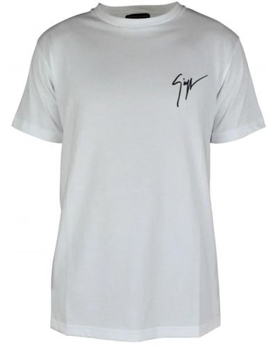 Giuseppe Zanotti T-shirt bianca con logo - Grigio