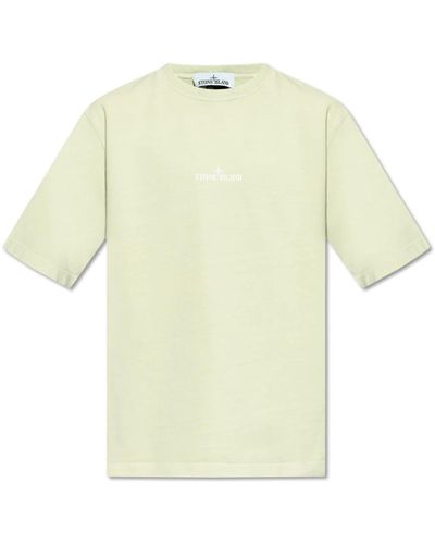 Stone Island T-shirt mit logo - Gelb
