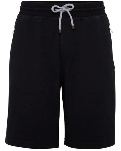 Brunello Cucinelli Schwarze bermuda-shorts aus baumwolle