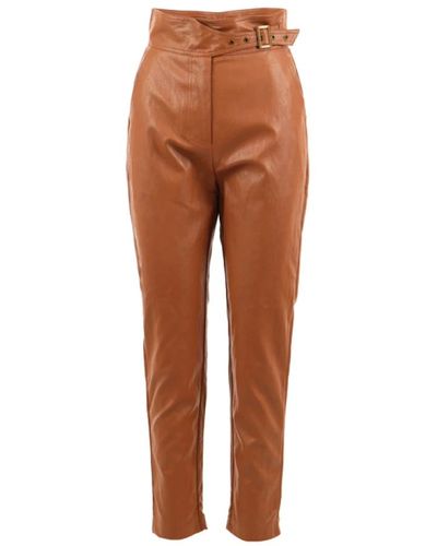 Twinset Leather trousers - Marrón