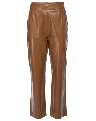 Arma Leather Pants - Brown