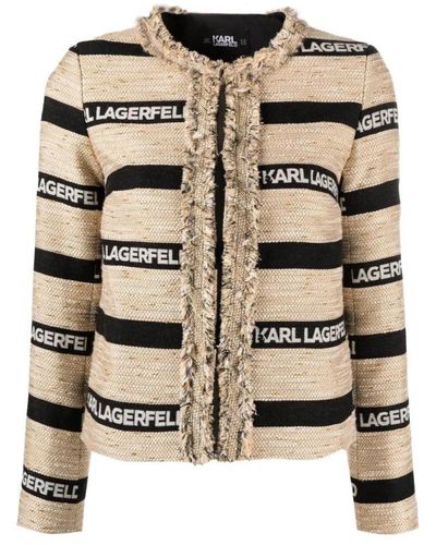Karl Lagerfeld Tweed Jackets - Natural