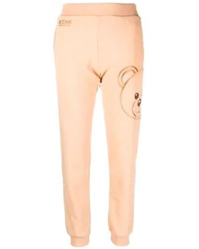 Moschino Pantalones de jogging de algodón con puños de canalé - Neutro