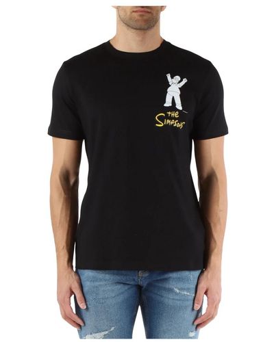 Antony Morato T-shirt regular fit in cotone stampa the simpsons - Nero