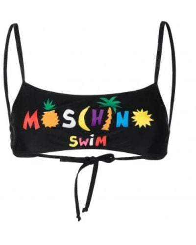 Moschino Schwarzer bikini mit logo-print