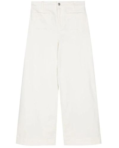 PAIGE Stylische wide leg cropped jeans - Weiß