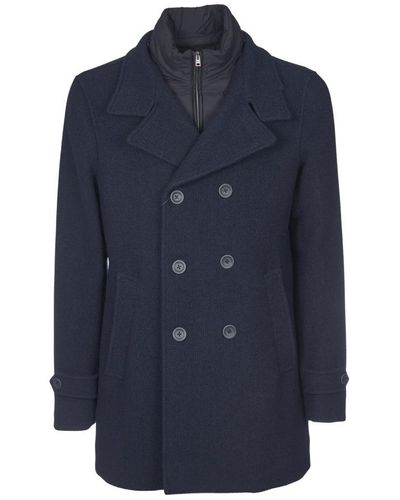 Herno Double-Breasted Coats - Blue