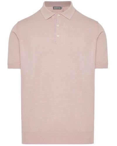Canali Klassisches baumwoll-poloshirt made in italy - Pink