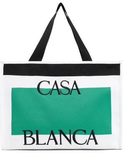 Casablancabrand Borsa shopper bianca verde