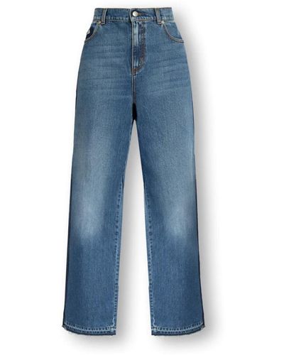 Alexander McQueen High-waist-jeans - Blau
