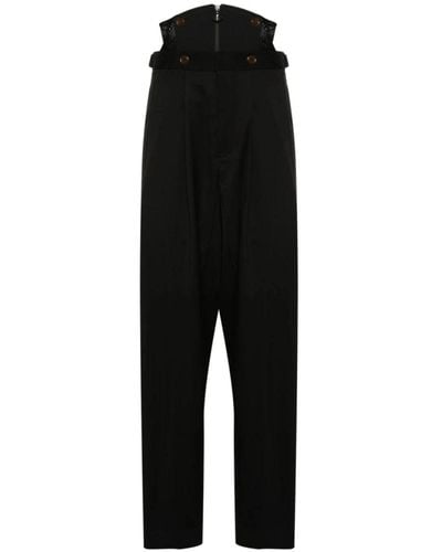 Vivienne Westwood Pantalones negros con detalle de corsé