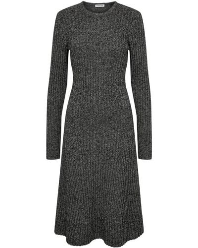 Designers Remix Vestido largo de costilla - mezcla de lana - Negro