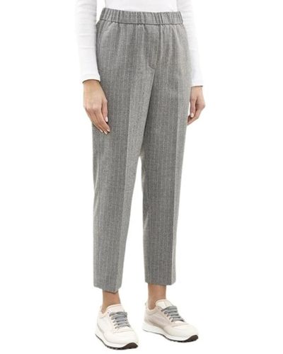 Peserico Cropped Trousers - Grey