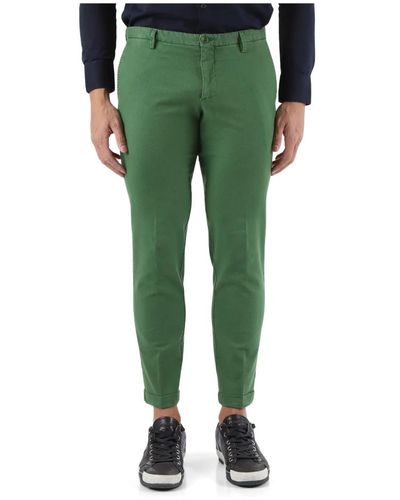 AT.P.CO Pantaloni in cotone e lino sasa - Verde