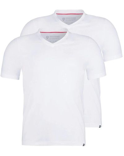 Strellson Basic v-ausschnitt t-shirt 2er pack - Weiß