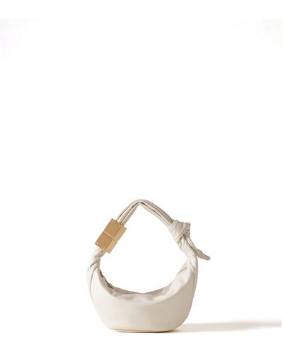 Borbonese Domino hobo mini - soft calfskin handbag - Metallizzato