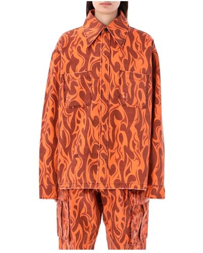 ERL Canvas jacket woven - Arancione