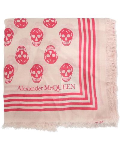Alexander McQueen Edgy glamour skull schal - Pink